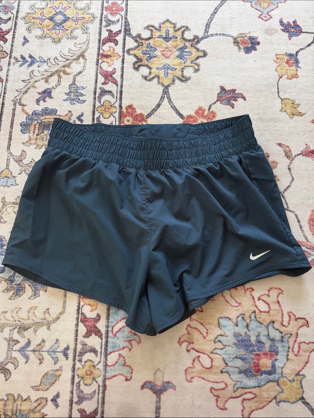 Nike Women's Teal Athletic Shorts with Elastic Waistband